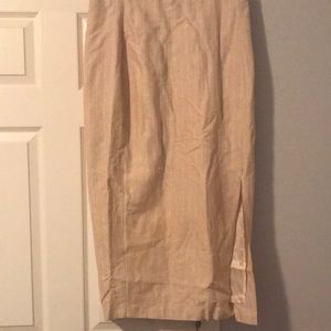 Linen Cream Long Skirt Sz. XL